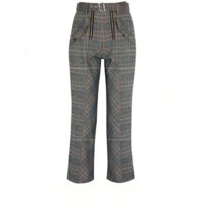 Self Portrait Plaid Pants Lexi Ruffle